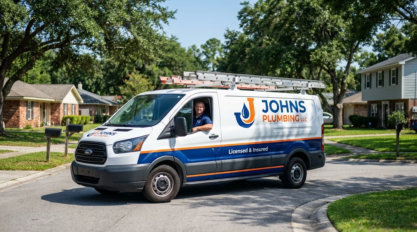 Johns Plumbing LLC service van in Danby, VT